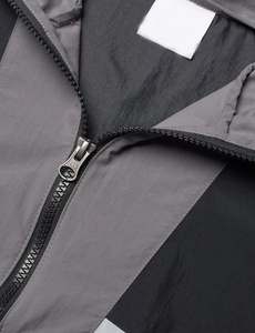 2025 Summer Sport Breathable Windproof Jacket Gray <b>Block</b> Water Resistant Lightweight Stand Loose Fit Windbreaker Outdoor - Product Image 4