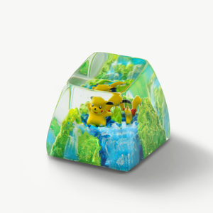 Keycaps Artisanat Forêt Mystique, Keycaps Artisanat Personnalisé, Keycaps Anime Mignons, Keycaps Verts, Ensemble de Keycaps, Keycaps en Bois - Product Image 1