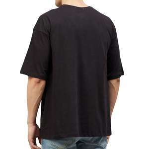 T-shirt surdimensionné tendance pour homme, streetwear, coton uni, coupe ample, décontracté, vente en gros, fabricant OEM, fournisseur - Product Image 6