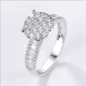 แหวนเพชรเม็ดเล็กประดับเพชรสำหรับผู้หญิง แฟชั่นทันสมัย ทองคำขาว 18k เพชรเพาะเลี้ยงในห้องปฏิบัติการ เหมาะสำหรับเป็นแหวนหมั้น - Product Image 2