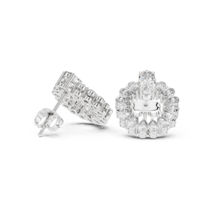 Boucles d'oreilles de luxe en or blanc 14 carats avec diamants de laboratoire ovales et en forme de poire, certifiées GRA, pour soirée, mariage, bijoux pour femmes - Product Image 3