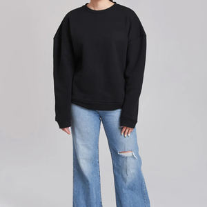 Oversized Crewneck sweatshirts Plain <b>Drop</b> Shoulder Women's Pullover Sweatshirt Casual Short Autumn Oversized women Sweatshirts - Product Image 3