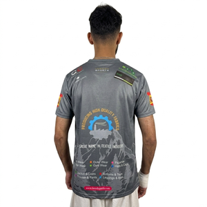 T-shirt personnalisé avec logo, sublimation, matière polyester/coton, respirant, séchage rapide, manches courtes, impression par transfert thermique, pour hommes - Product Image 5