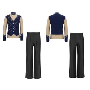 Conjunto de 2 Piezas de Trajes de Danza Contemporánea para Niños de 6 a 16 Años, para Competiciones, Sesiones de Entrenamiento, Patinaje Artístico sobre Hielo, Top con Pantalones - Product Image 4