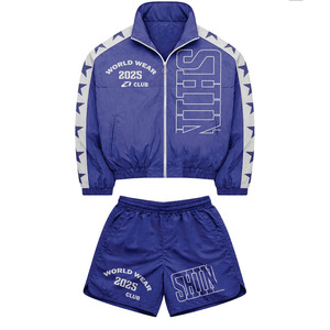 Ensemble de survêtement d'été léger en nylon avec broderie personnalisée de haute qualité, patchwork, coupe-vent et sweat à capuche - Product Image 5