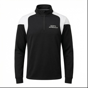 เสื้อสเวตเชิ้ตผู้ชายแบบคอซิป แบรนด์ North Approach สีดำขาว ทรงสปอร์ต กระชับพอดีตัว ผลิตจากผ้าถักโพลีเอสเตอร์ เหมาะสำหรับใส่ในฤดูใบไม้ร่วง - Product Image 1