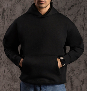 Sweat-shirt à capuche pour homme de qualité supérieure, personnalisé OEM, en mélange de coton, pull-over uni, sweat-shirt d'hiver respirant de qualité supérieure - Product Image 3