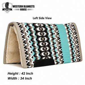 Tapis de Selle Western Style Classique 42x34 Pouces en Polaire Doublée de Laine avec Rembourrage en Polyester, Absorption des Chocs, Protection pour Chevaux - Product Image 1