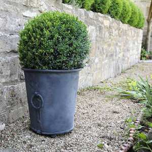Rustic Metal <b>Plant</b> Pot Round Outdoor Garden Container with Handles Patina Finish outdoor <b>large</b> garden planters pots - Product Image 2