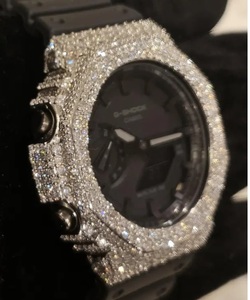 Montre pour homme à cadran noir en moissanite, style Hip Hop, entièrement sertie de diamants VVS1 - Product Image 2