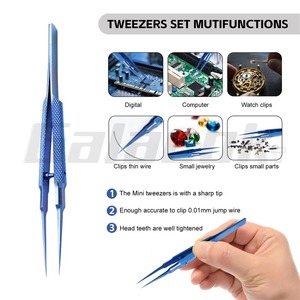 Pinzas de Precisión de Aleación de Titanio de Clase II con Certificación CE, para Uso Electrónico y Oftálmico, con Diseño de Ángulo de 12 Posiciones de Mandíbula - Product Image 3