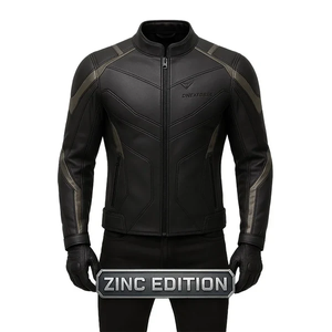 Veste de course pour motards en cuir de vache véritable avec protection CE niveau 2 et protège-dos - Product Image 1