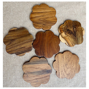 Sous-verre en bois fait main, motif floral décoratif, gravable, élégant, cadeau de mariage, pour la maison et la salle à manger, finition de luxe - Product Image 6