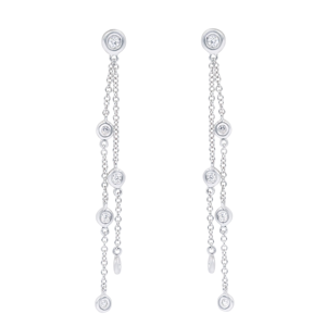 0.50 CT Three Row Diamond 18K Gold Plated Luxury Modern Geometric <b>Earrings</b> for Anniversary Engagement - Product Image 1