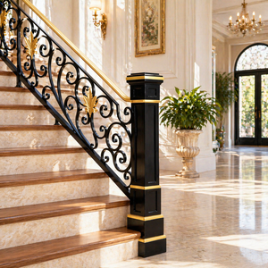 Rampe d'escalier élégante en fer forgé, garde-corps moderne en acier pour escalier, main courante métallique durable, finition résistante à la rouille - Product Image 3