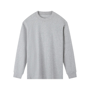 เสื้อสเวตเชิ้ตแขนยาวคอกลมสีดำสำหรับผู้ชาย ทรงปกติ สไตล์ลำลอง สีพื้น ดีไซน์เรียบง่าย - Product Image 6