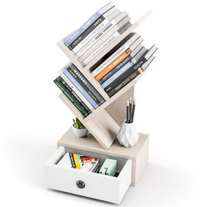 Libreria a 5 Ripiani con Cassetto, Elegante Libreria da Terra con Soluzione Pratica di Archiviazione - Product Image 3