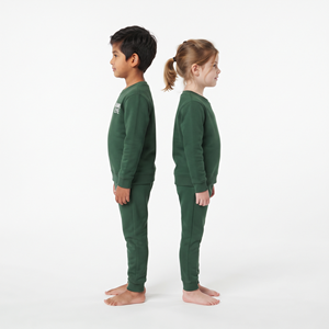 Conjunto Deportivo de Felpa de Algodón para Niños, Diseño Personalizado, Sudadera con Capucha y Pantalones Deportivos de Color Verde Sólido, Logotipo Personalizado, Ropa de Invierno - Product Image 4