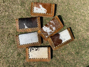 Portefeuille en cuir de vachette véritable fait à la main femmes portefeuille mince en cuir véritable fermeture éclair pochette sac à main vache impression sac à main portefeuille cadeaux pour elle - Product Image 5