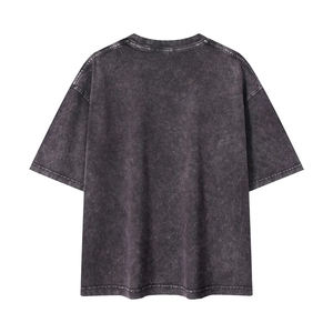 T-shirt personnalisé pour homme, délavé à l'acide, manches courtes, streetwear hip-hop, 100% coton, avec logo, surdimensionné, vintage, effet délavé neige - Product Image 6