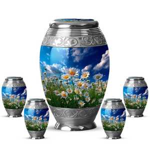 Urna Conmemorativa Estilo Americano con Mariposas Voladoras para Cenizas de Adultos, Urna de Cremación Grande con Acabado Brillante, Diseño de Color Personalizable - Product Image 3