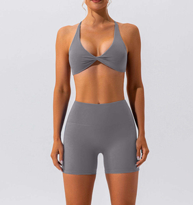 Women's Yoga <b>Set</b> 2 <b>Piece</b> Solid Eco-Friendly Breathable Quick Dry Spandex/Polyester Gym Fitness Workout Shorts 2026 - Product Image 6