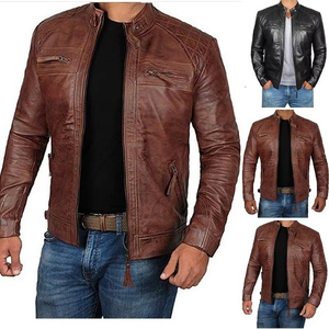 Men's Premium <b>Leather</b> <b>Jacket</b> with Modern Fashion Design Comfortable Wearing Experience Wind Resistant Style and <b>Long</b> Lasting - Product Image 5