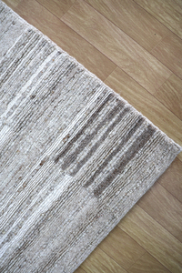 Factory <b>Price</b> Striped Tibetan Wool Carpet | Handcrafted Eco-Friendly Neutral Tibbati Area Rug for Luxury Homes & Hotel Interiors - Product Image 5
