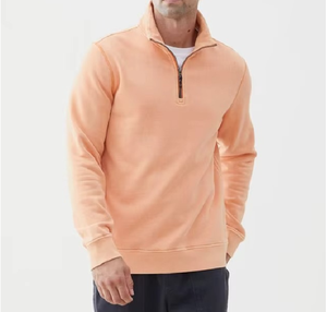 Sweat-shirt à capuche pour homme en molleton 100% coton, style demi-zip, vente en gros - Product Image 3