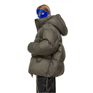 Stylish Women's Hooded Reversible Waterproof Winter <b>Thin</b> Bubble Faux Fur Trim Down <b>Jacket</b> Wholesale <b>Puffer</b> in Stock - Product Image 2