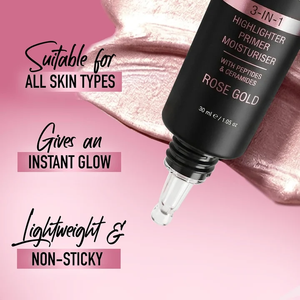 Strobe <b>Cream</b> <b>For</b> <b>Face</b> Three In One Highlighter Primer Moisturiser Glow <b>Cream</b> Lightweight Non Sticky Hydrating Dewy Skin Finish - Product Image 3