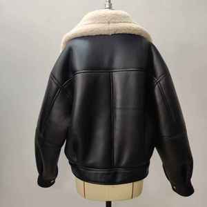 Private Label Women's <b>Leather</b> Biker <b>Jacket</b> Stand Collar <b>Leather</b> <b>Jacket</b> OEM Factory Bulk Production - Product Image 2