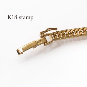 Pulsera de eslabones de moda de oro auténtico japonés Au750, cadena cubana de 18k con corte de diamante Kihei - Product Image 3