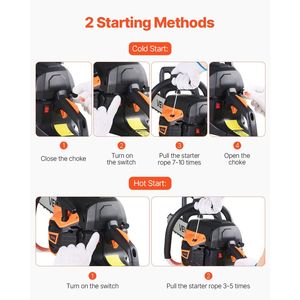 Motosega a Gas da 20 pollici 62 Cc da 3.8 CV di potenza a doppia alimentazione da taglio per alberi in legno - Product Image 4