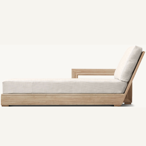 Tumbona de madera de teca para descansar con cojines suaves y cómodos, apta para uso en exteriores y resistente a la putrefacción. - Product Image 3