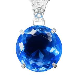 Pendentif Charme en Topaze Bleue Naturelle, Pierre Précieuse Taillée, Argent Sterling 925 Certifié, Bijou Vintage Tendance, Cadeau Idéal pour Elle et Lui - Product Image 6
