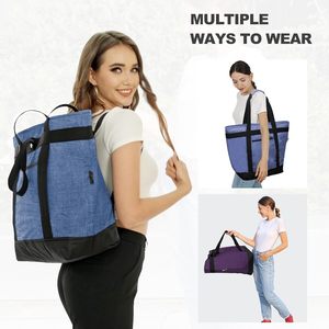 Sac isotherme vintage en polyester Momy Lady, souple, étanche, avec fermeture éclair, pour la plage, les courses, avec poche humide réutilisable - Product Image 6