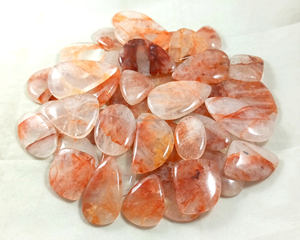 Natural Fire Quartz Cabochon <b>Crystal</b> <b>Healing</b> Flat Back Handmade Bulk Cabochon Gemstone Cabs - Product Image 6