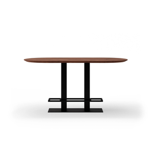 Mesa de restaurante rectangular de 4 plazas serie industrial con tapa de madera duradera y elegante base de metal - Product Image 1