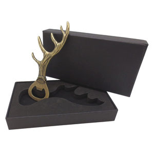 Rustic Gold Metal Antler Bottle Opener Features Textured Deer Horn Theme Handle Unique Lodge Cabin Style Novelty <b>Bar</b> <b>Tool</b> Piece - Product Image 5