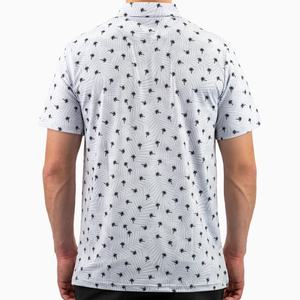 Polo para Hombre con Estampado de Palmeras, Manga Corta, Diseño Tropical, con Presilla para Gafas de Sol, Casual, Deportivo, para Golf, Prenda Masculina Elegante - Product Image 5