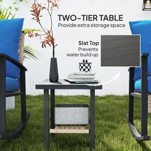 Set di Sedie a Dondolo in Rattan per Arredamento da Giardino, Patio o Balcone per Uso Esterno - Product Image 4