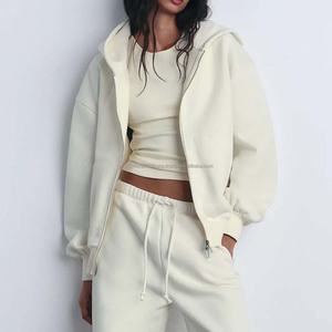 Fabricants de vêtements, sweats à capuche décontractés personnalisés pour le printemps, l'été et l'automne, fermeture éclair, couleur unie, entraînement, course à pied - Product Image 1