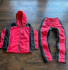 Conjunto de Chaqueta Cortavientos Ligera de Nailon y Pantalones Deportivos de Nailon, Trajes Deportivos con Costuras Personalizadas - Product Image 5