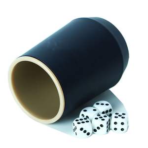 HARBOR CORPORATION HIR-166 Shaker à dés rond en cuir avec logo personnalisé, fait main pour jeux décontractés - Product Image 1