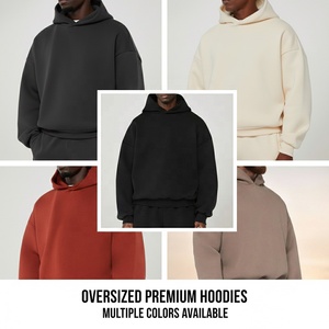 Sudaderas con Capucha Blancas Oversize Estampadas con Diseño Puff, 400GSM, Forro Polar de Algodón Grueso, Transpirables, Cálidas para Invierno, con Logo Frontal, Ropa para Hombre - Product Image 2