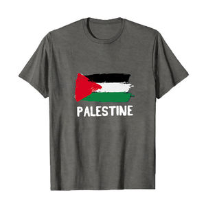 เสื้อยืดฟรีปาเลสไตน์ แขนสั้น คอกลม ผ้าคอตตอนเจอร์ซีย์ พิมพ์ลาย ทรงปกติ โลโก้ด้านหน้า สไตล์ลำลอง - Product Image 3