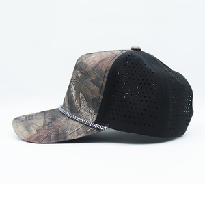 Mesh Baseball <b>Cap</b> With Rope Trim Breathable <b>Waterproof</b> Outdoor Casual Hat For Adults 6-Panel Fitted Style - Product Image 2