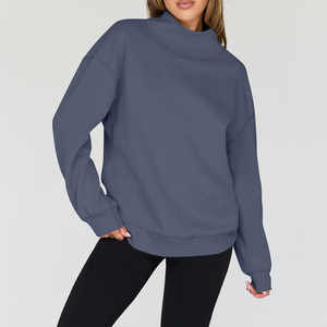Sweat-shirt d'hiver décontracté doux et de haute qualité, personnalisable avec logo frontal, pour femme, 100 % coton molletonné gaufré et respirant - Product Image 5