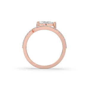 Bague unique en diamant de laboratoire taille poire brillant de 1,30 carat, or massif 14 carats, bijou léger pour usage quotidien, cadeau élégant pour anniversaire - Product Image 4